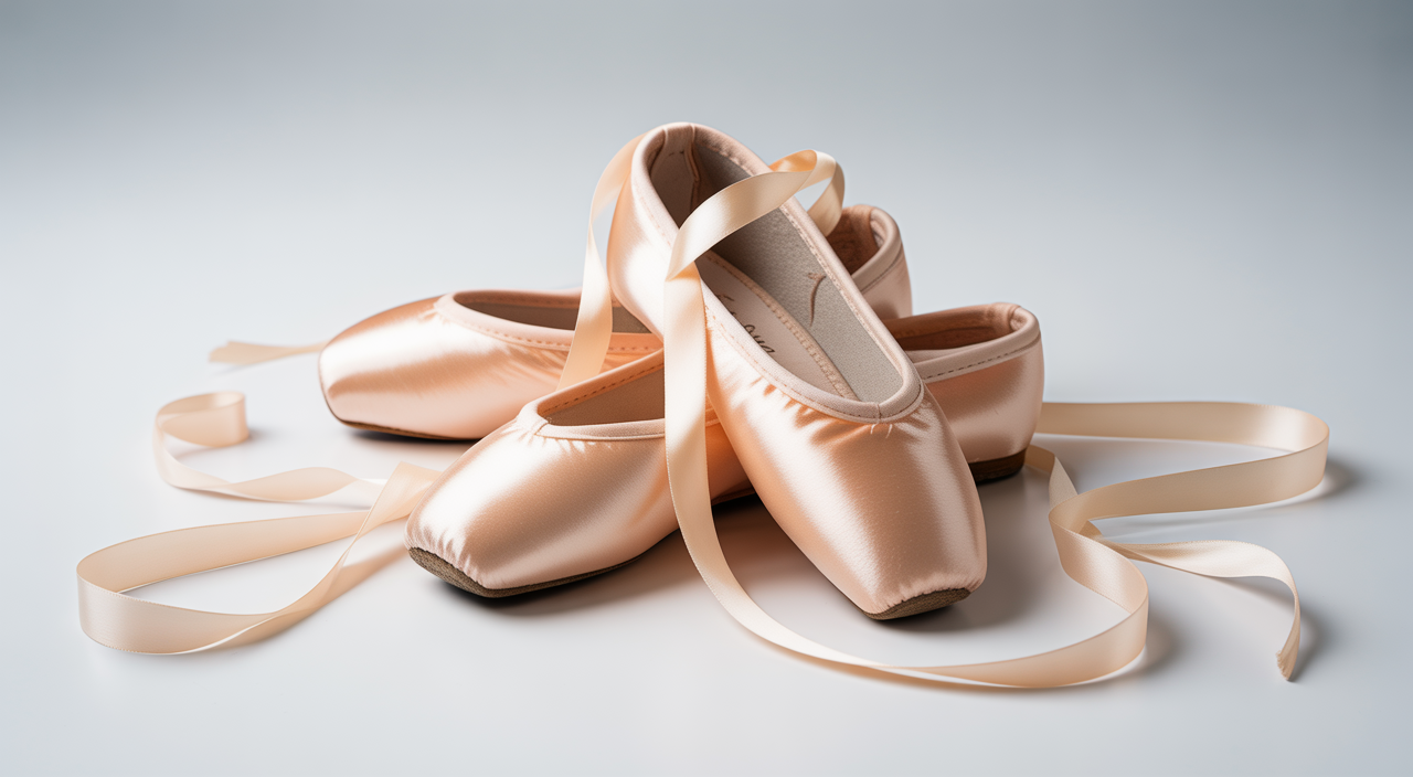 A young girl in a pink leotard practicing ballet at the barre.